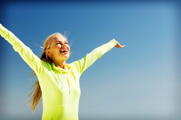 woman doing sports outdoors