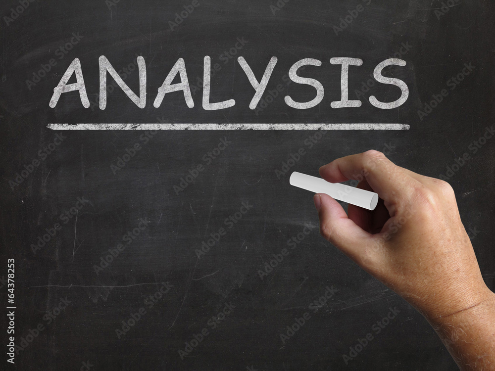 Aufkleber analysis blackboard shows evaluating and interpreting informatio