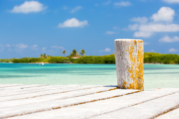 Wooden pier on tropical island
