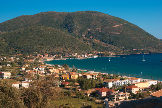 Traditional village Basiliki on Lefkas island, Greece