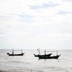 fishing boats on sea