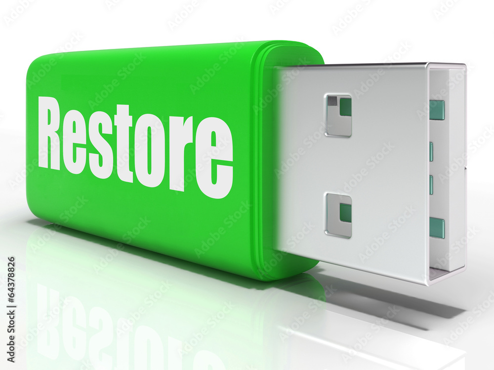 Poster restore pen drive means data safe copy or backup