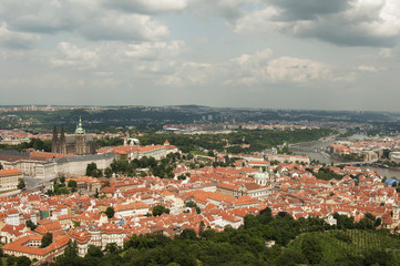 Obraz premium View from Petrin Lookout Tower, Prague - Czech Republic