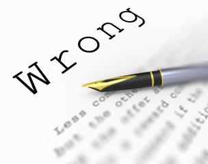 Wrong Word Means Incorrect Immoral Or Unacceptable