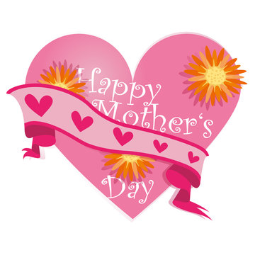 Happy Mother's Day,Heart,Flowers,Banner,Vector,free
