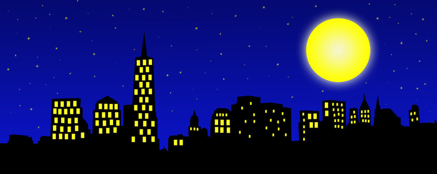 Fototapeta City Skyline Illustration