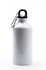 Stainless bottle water isolated white background