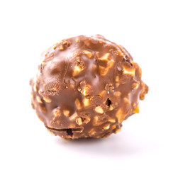 Chocolate ball isolated white background