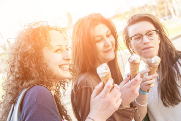 Girls Eating Ice Cream in the City