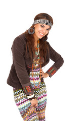 Beautiful hippie girl posing