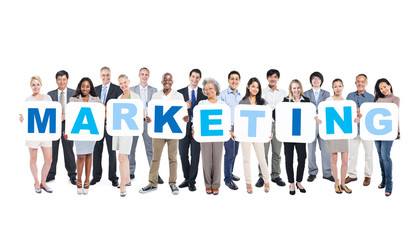 Group of Business People Holding Word Marketing