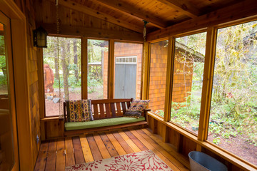 Bench Swing in Screened Porch