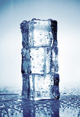 Pyramid of three ice cubes
