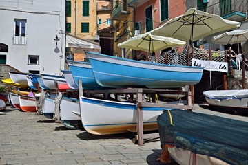 Fototapeta na wymiar Fischerboote in Riomaggiore | Cinque Terre