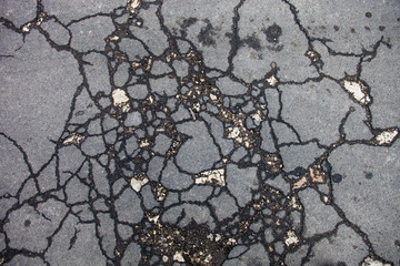 Obraz premium Cracked asphalt surface