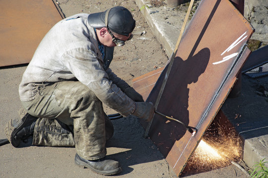 Welder at work