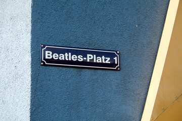 Beatles square on Reeperbahn street, Hamburg, Germany - obrazy, fototapety, plakaty