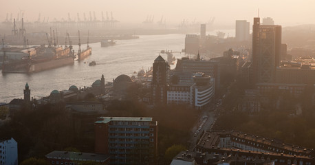 Hamburg aerial panoramic view
