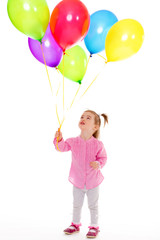 Fototapeta na wymiar girl with balloons.