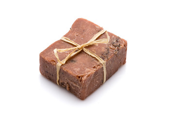 Handmade soap isolated on white background