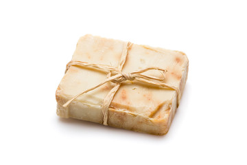 Handmade soap isolated on white background