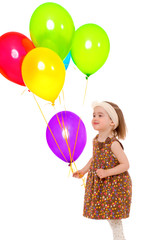Fototapeta na wymiar girl with balloons.