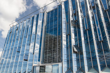 blue glass facade