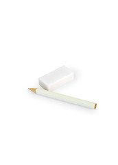 white pencil and white eraser