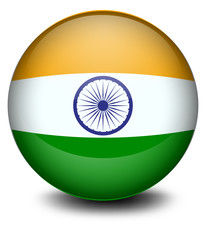 A soccer ball with the Indian flag