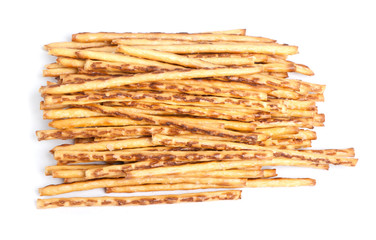 Closeup of a pile of delicious pretzel sticks