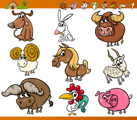 farm animals set cartoon illustration