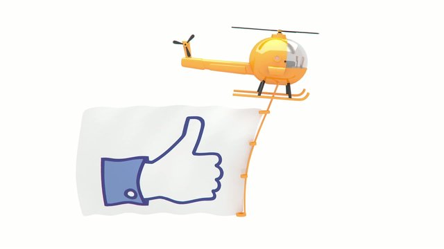 helicopter with like button flag