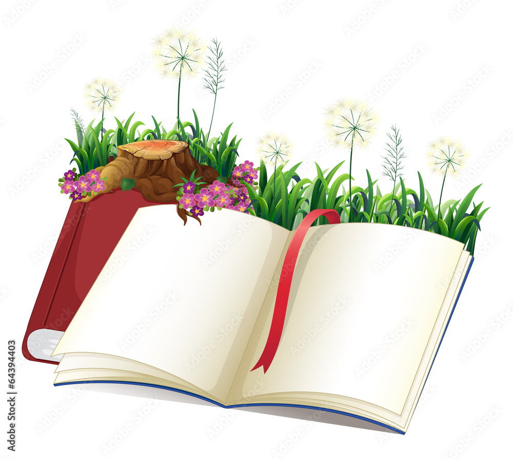 Aufkleber an empty storybook
