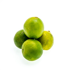 Fresh ripe lime isolated on white background