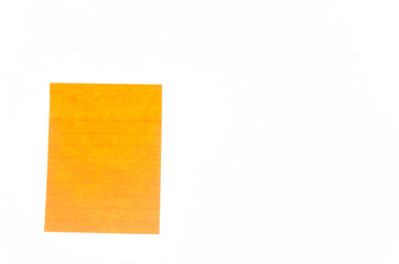 Paper note isolated on white background