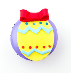 Easter cupcakes isolated white background