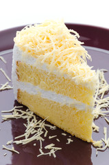 Cheesecake isolated white background