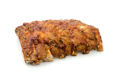 Ribs bbq pork isolated white background