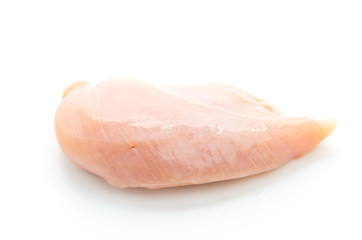 Raw chicken meat isolated on white