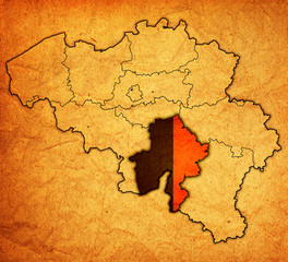 namur on map of belgium