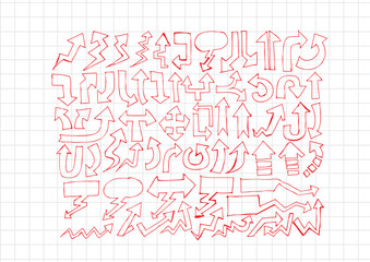Hand drawn sketch arrow collection