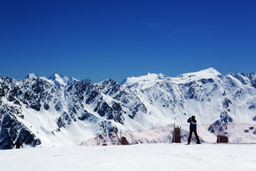 Fototapeta na wymiar Skiing In The Alps