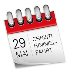 Kalender rot 29 Mai Christi Himmelfahrt