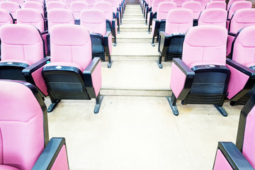 Empty hall for presentation with armchairs