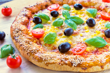 Tasty vegetarian pizza
