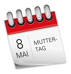 Kalender rot 8 Mai Muttertag