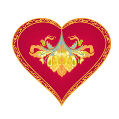 Heart with vintage ornaments