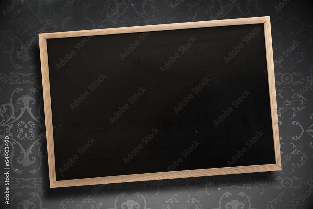 Poster composite image of chalkboard with wooden frame