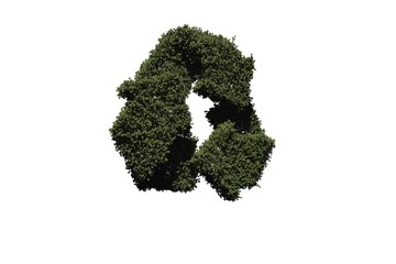 Recycling symbol made of leaves