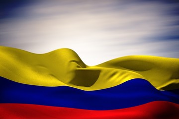 Composite image of colombia flag waving